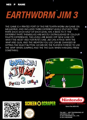 Earthworm Jim 3 (Asia) (En) (Aftermarket) (Pirate) box cover back